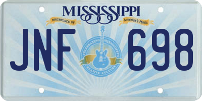MS license plate JNF698