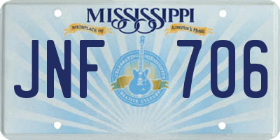 MS license plate JNF706