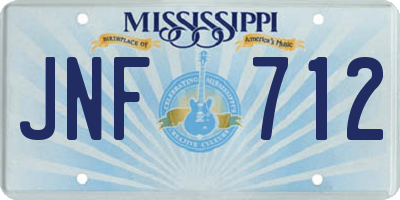 MS license plate JNF712