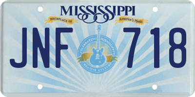 MS license plate JNF718