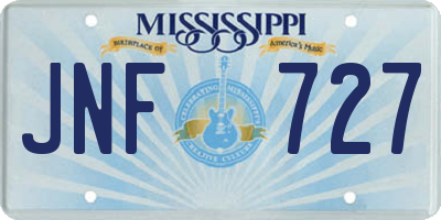 MS license plate JNF727