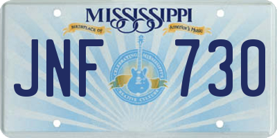 MS license plate JNF730
