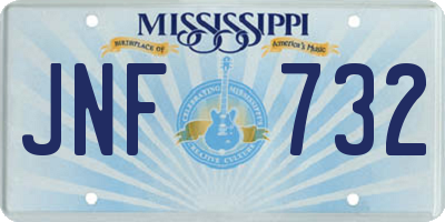 MS license plate JNF732