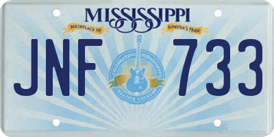 MS license plate JNF733