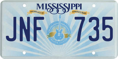 MS license plate JNF735