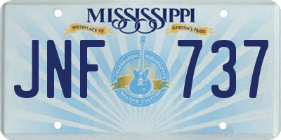 MS license plate JNF737