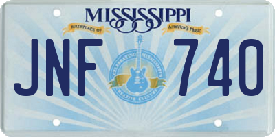 MS license plate JNF740