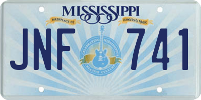 MS license plate JNF741