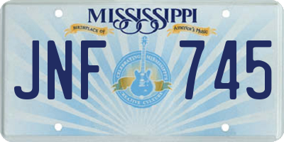 MS license plate JNF745