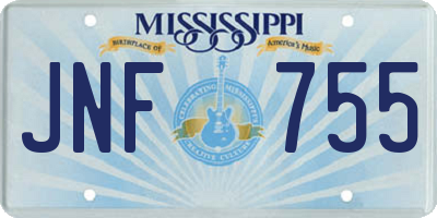 MS license plate JNF755