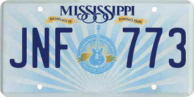MS license plate JNF773