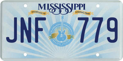MS license plate JNF779