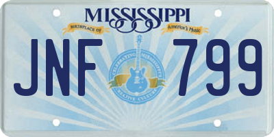 MS license plate JNF799