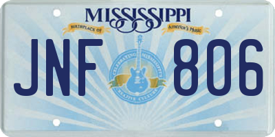 MS license plate JNF806