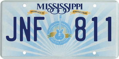 MS license plate JNF811