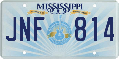 MS license plate JNF814