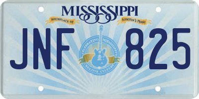 MS license plate JNF825