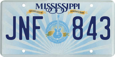 MS license plate JNF843