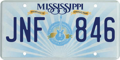 MS license plate JNF846