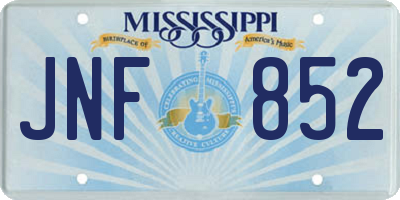 MS license plate JNF852