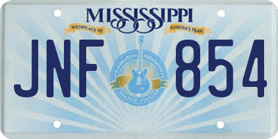 MS license plate JNF854
