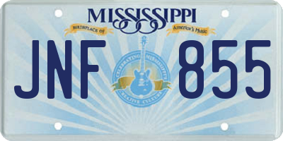 MS license plate JNF855