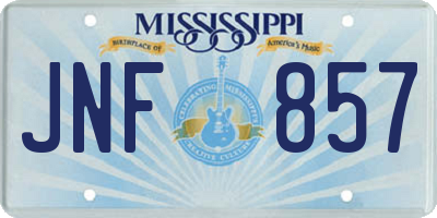 MS license plate JNF857