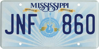 MS license plate JNF860