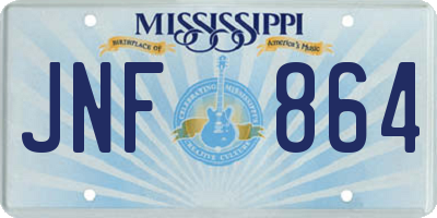 MS license plate JNF864