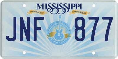 MS license plate JNF877