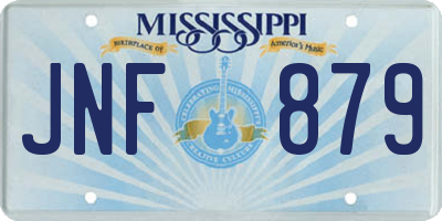 MS license plate JNF879