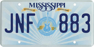 MS license plate JNF883