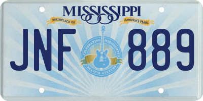 MS license plate JNF889