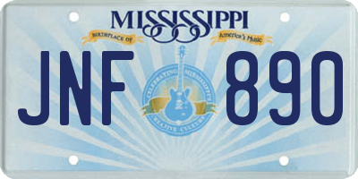 MS license plate JNF890