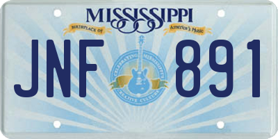 MS license plate JNF891