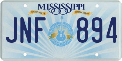 MS license plate JNF894