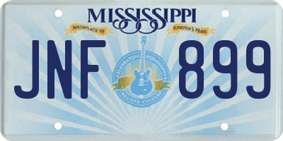 MS license plate JNF899