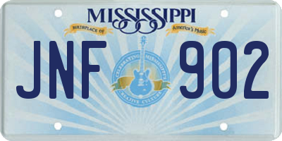 MS license plate JNF902