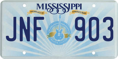 MS license plate JNF903