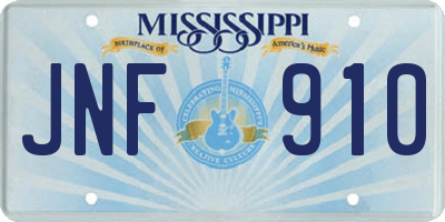 MS license plate JNF910