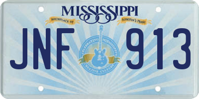 MS license plate JNF913