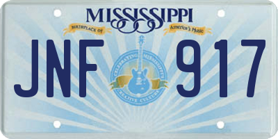 MS license plate JNF917