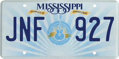 MS license plate JNF927
