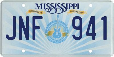 MS license plate JNF941