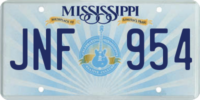 MS license plate JNF954