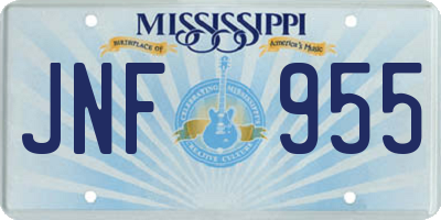 MS license plate JNF955