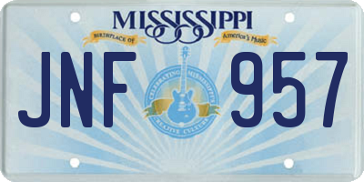 MS license plate JNF957