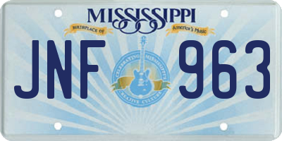 MS license plate JNF963