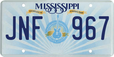 MS license plate JNF967