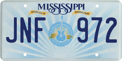 MS license plate JNF972